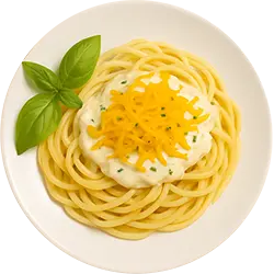 Spaghetti mit Sahnesoße