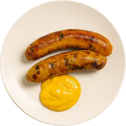 Hausgemachte Hähnchenwürstchen mit Pilzen (Grill)